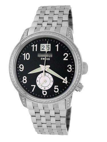 Custom Stainless Steel Watch Bracelets 1856DIA_BLK