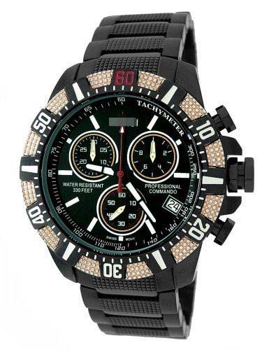 Custom Stainless Steel Watch Bracelets 1876TTGUN_BLK