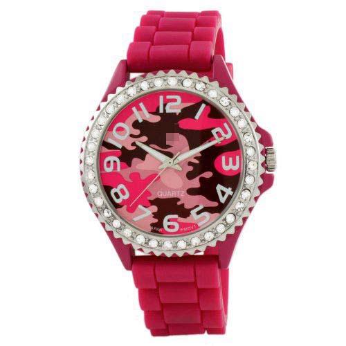 Custom Silicone Watch Bands 2220_CAMOPINK