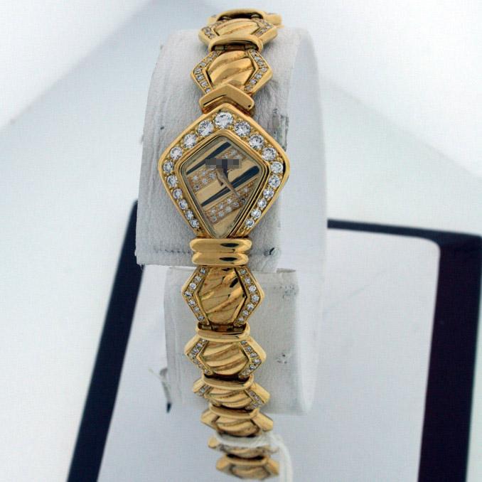 Wholesale Ladies 19mm x 24mm 18k Yellow Gold with Diamonds Watches