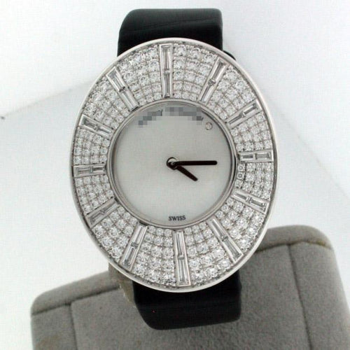 Best Shop Fancy Customized Ladies 18k White Gold with Diamonds Quartz Watches 811/LQWL.M5/D02