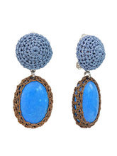 Load image into Gallery viewer, Custom Crochet Turquois Handmade Drop Earrings