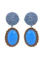 Load image into Gallery viewer, Wholesale Crochet Turquois Handmade Drop Earrings Custom Bijoux