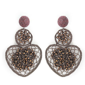Wholesale Crochet Ace Shape Statement Handmade Earrings Custom Bijoux