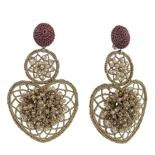 Wholesale Crochet Ace Shape Statement Handmade Earrings Custom Bijoux