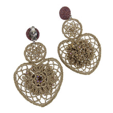 Load image into Gallery viewer, Custom Crochet Ace Shape Statement Handmade Earrings