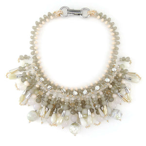 Wholesale Colorful Bead Fringe Statement Bib Handmade Necklace Custom Bijoux