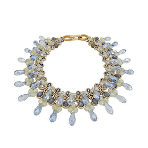 Custom Crystal Drop Fringed Bib Handmade Necklace Bijoux Custom Jewelry