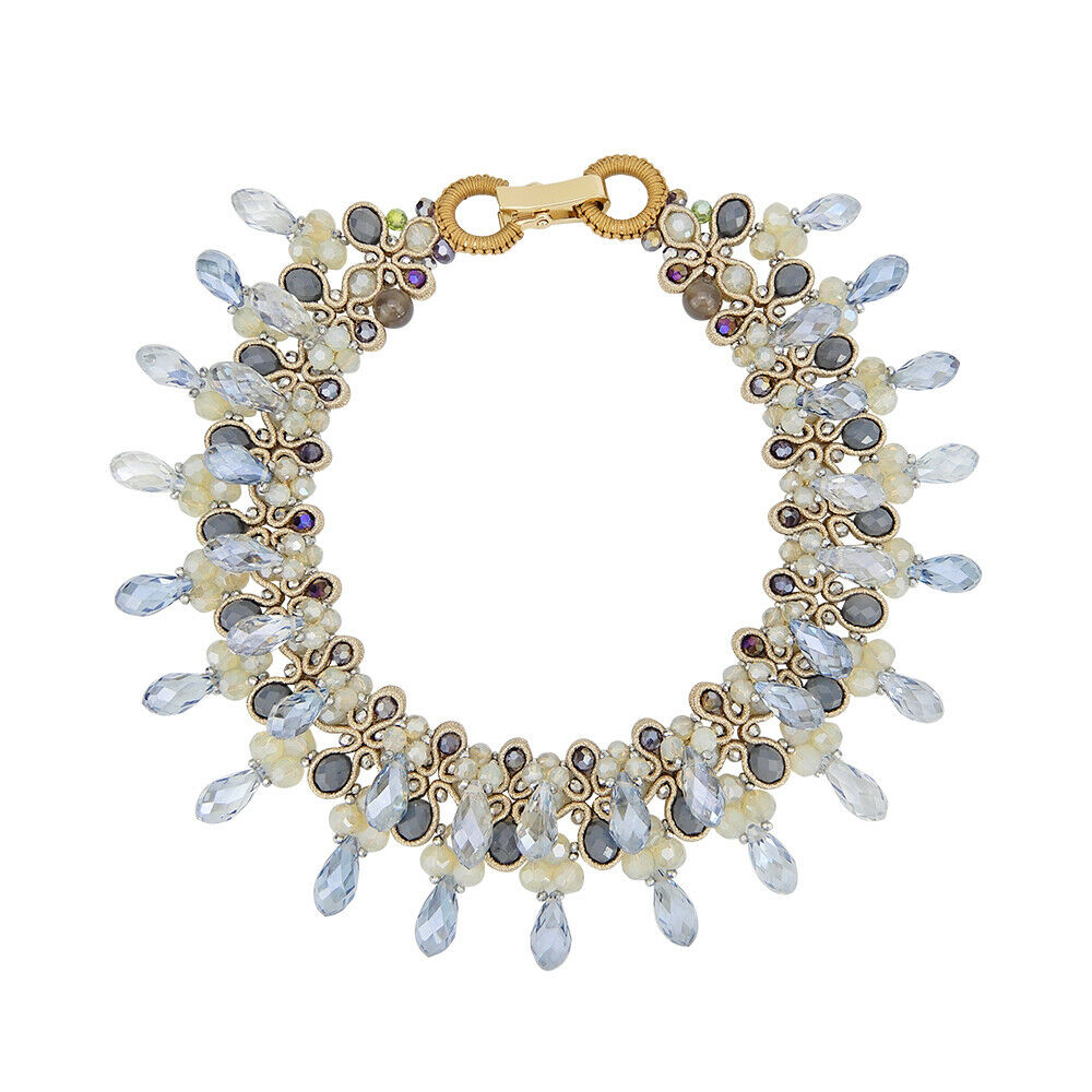Wholesale Crystal Drop Fringed Bib Handmade Necklace Bijoux Custom Jewelry