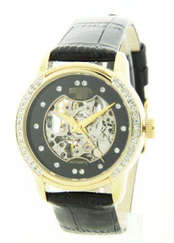 Wholesale Leather Watch Bands 75-3722BKGPBK