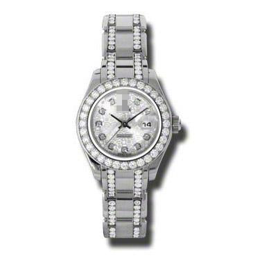 Custom Made International Elegance Ladies 18k White Gold Automatic Watches 80299