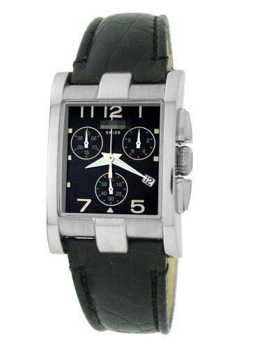 Custom Stainless Steel Watch Bracelets 9036LEA_BLK