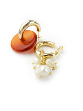 Load image into Gallery viewer, Custom Hoop Mismatched Pearl Earrings