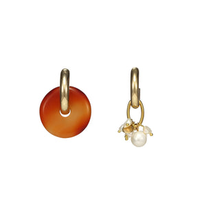 Custom Hoop Mismatched Pearl Earrings