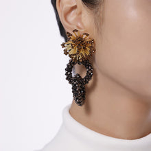 Load image into Gallery viewer, Custom Beads Weaving Hoops Statement Handmade Earrings