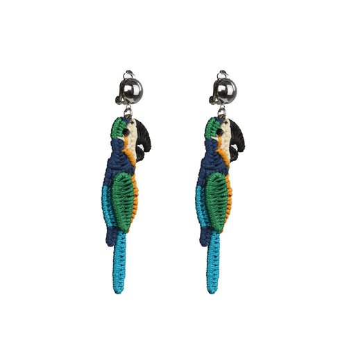 Wholesale Exotic Macaw Handmade Drop Earrings Custom Bijoux
