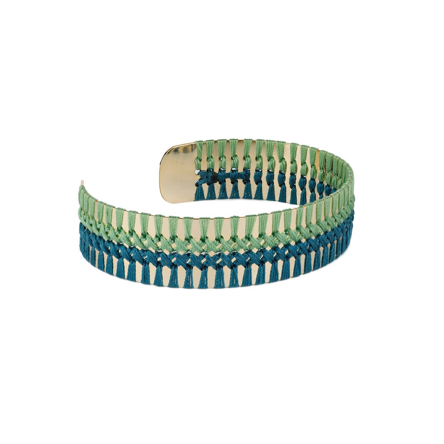 Custom Cross Stitch Copper Cuff Handcrafted Jewelry