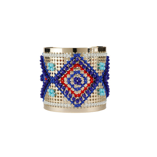 Wholesale Cross Stitch Metal Cuff Handcrafted Bracelet Jewelry Custom Bijoux
