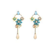 Load image into Gallery viewer, Wholesale Enamel Flower Handmade Drop Earrings With Crystal Custom Bijoux