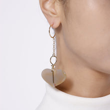 Load image into Gallery viewer, Best Handmade Asymmetrical Heart Agate And Pearl Earrings