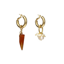 Load image into Gallery viewer, Best Handmade Pearl Agate Mismatched Dangle Earrings