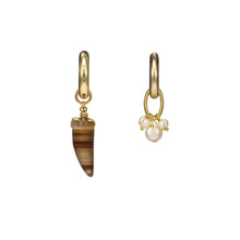 Load image into Gallery viewer, Pearl Agate Mismatched Dangle Earrings