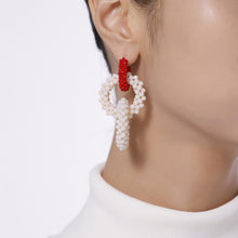 Load image into Gallery viewer, Custom Triple Beaded Hoop Handmade Earrings