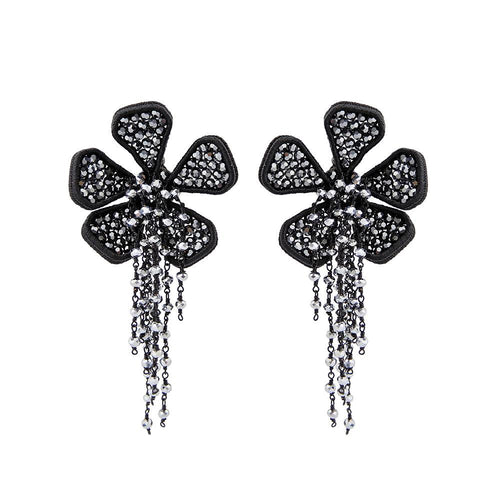 Wholesale Floral Tassel Handmade Earrings With Gothic Jewellery Custom Bijoux