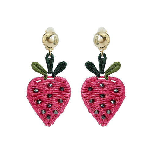 Wholesale Chic Strawberry Handmade Drop Earrings Custom Bijoux
