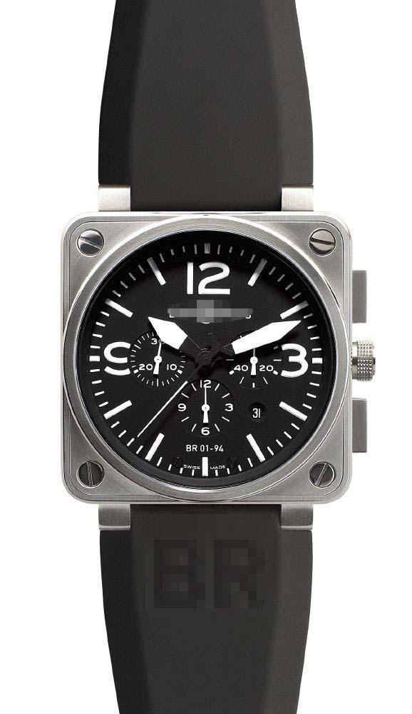 Customised Rubber Watch Bands BR01-94-Steel-Black