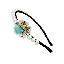 Load image into Gallery viewer, Custom Handcrafted Pearl Gems Embellished Headband Roaring Twenties Jewelry