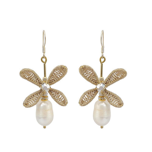 Wholesale Pearl Weaved Handmade Earrings Roaring 20s Jewelry Custom Bijoux
