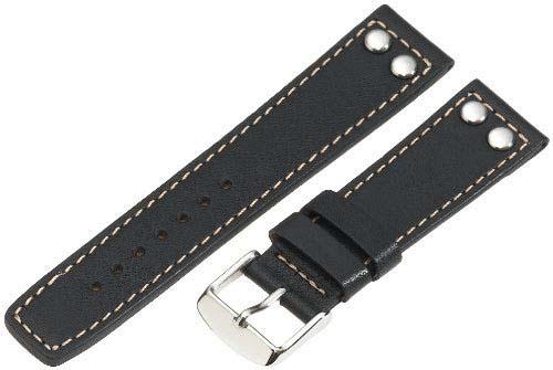 Wholesale Leather Watch Straps ZC-22RIV-BLACK