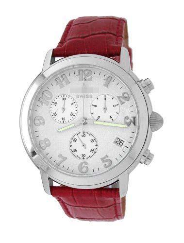 Customization Leather Watch Straps 1822_WHT_REDBND