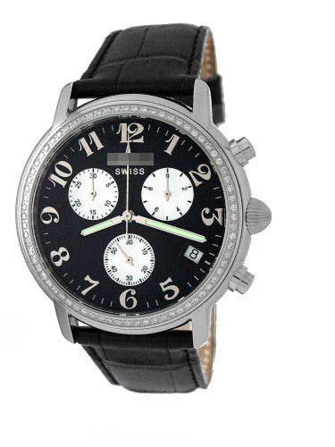 Custom Leather Watch Straps 1822DIA_BLK_BLKBND