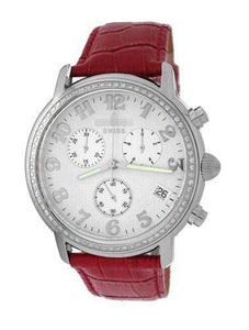 Custom Leather Watch Straps 1822DIA_WHT_REDBND