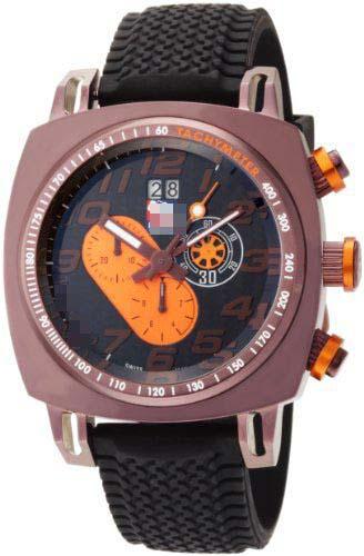 Custom Silicone Watch Bands 221-BRN-ORANGE