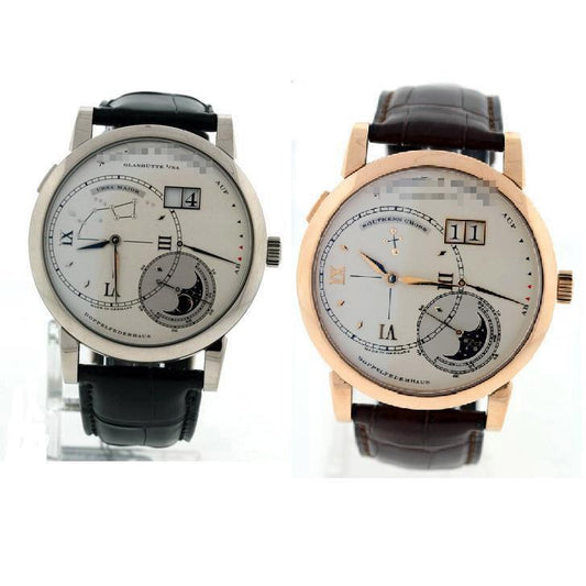 Custom Men's 18k White Gold and 18k Rose Gold Watches 119.026 and 119.032