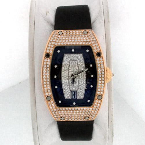Customized High End Luxury Ladies 18k Rose Gold with Diamonds Automatic Watches RM 007-Rg