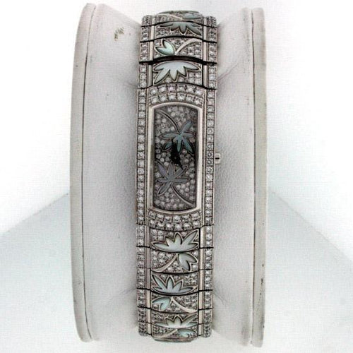 Wholesale Ladies 17mm x 32mm 18k White Gold with Diamonds Watches 
