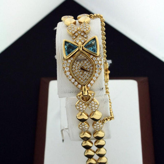 Wholesale Ladies 18mm x 27mm 18k Yellow Gold with Diamonds Watches 