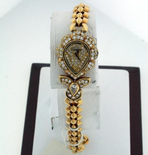 Wholesale Ladies 20mm x 22mm 18k Yellow Gold with Diamonds Watches 