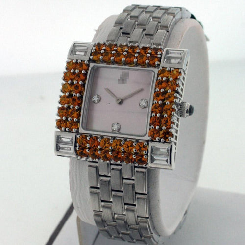 Wholesale Expensive Trendy Ladies 18k White Gold Quartz Watches 67449BC