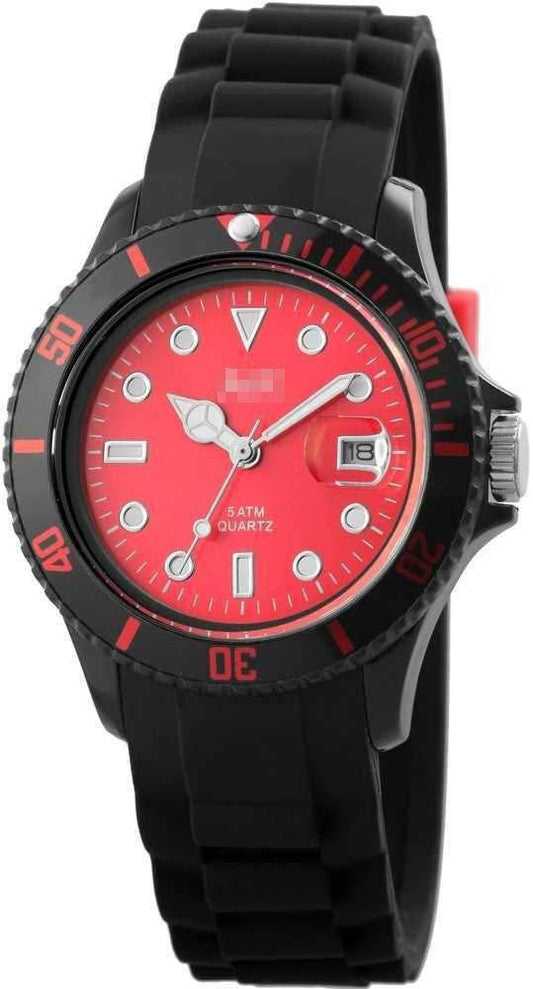 Custom Silicone Watch Bands 48-S5456BK-RD