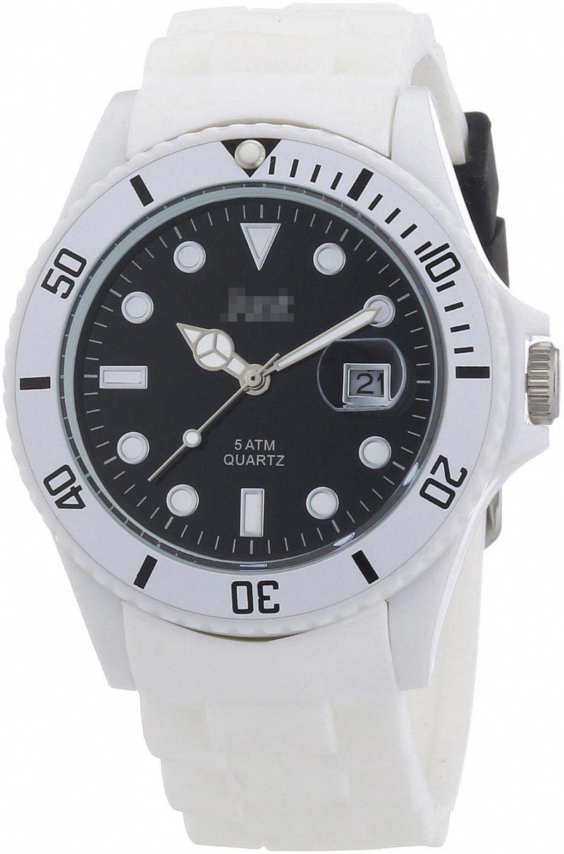 Custom Silicone Watch Bands 48-S5457WH-BK