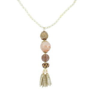 Custom Long Pendant Handmade Necklace With Beaded Tassels