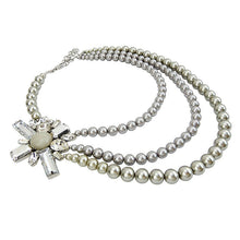 Load image into Gallery viewer, Custom Three Strands Imitation Pearl Handmade Necklace Jewellery