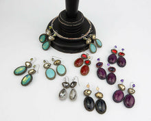 Load image into Gallery viewer, Wholesale Crochet Mint Opal Crystal Drop Handmade Earrings Custom Bijoux