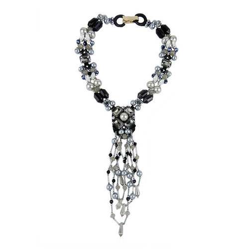 Wholesale Style Pearl Crystal Statement Handmade Necklace Bijoux Custom Jewelry