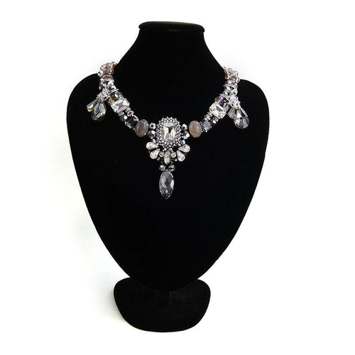 Wholesale Beaded Statement Handmade Necklace With Crystal Drips Custom Bijoux